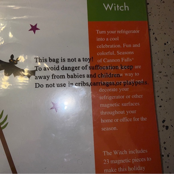 Happy Halloween Refrigerator Magnets Witch Hat Broom Hands Bat Shoes Belt Stars - Picture 10 of 10